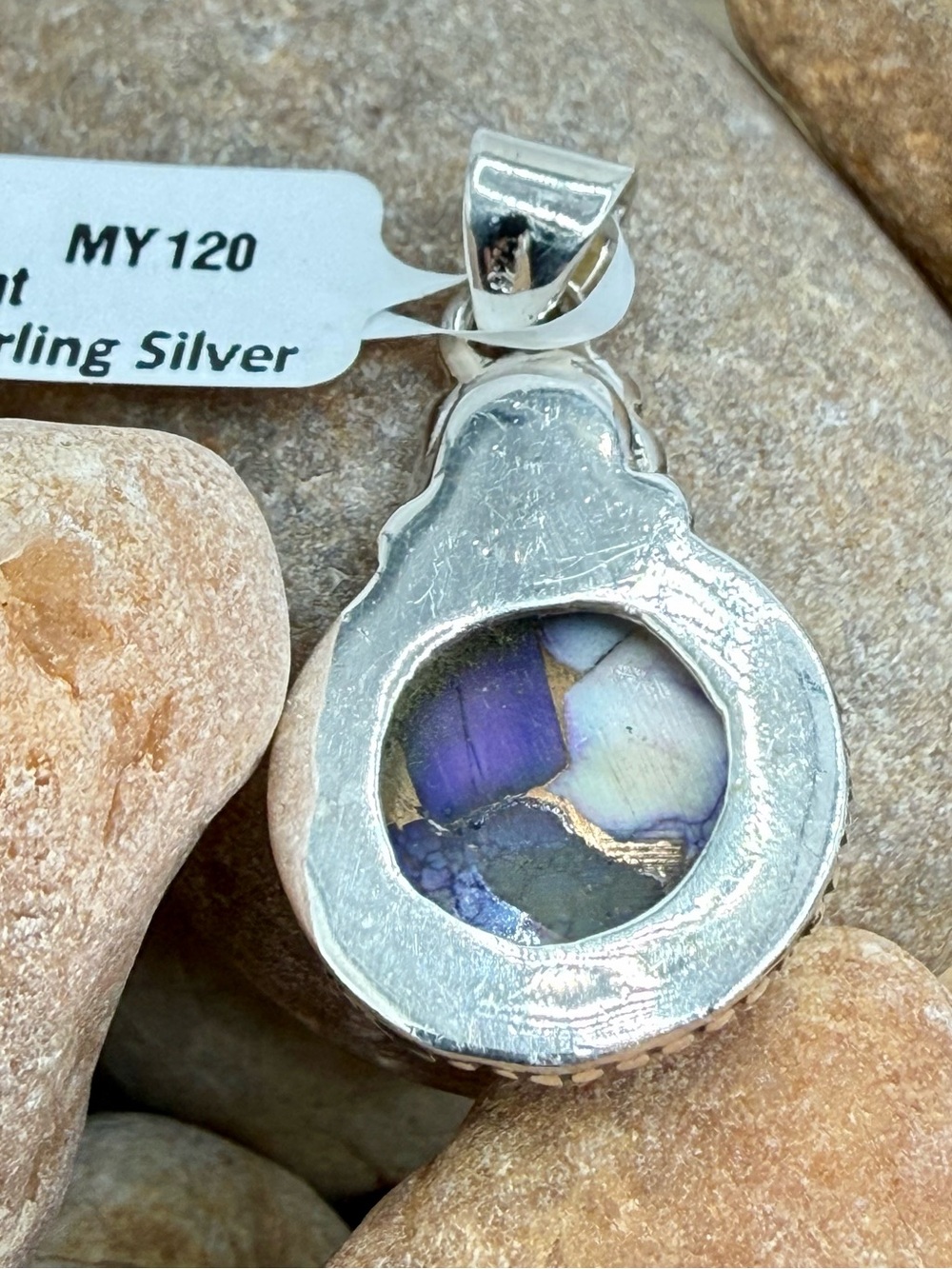 NWT Sterling Silver Purple Dahlia Pendant 925 Floral Artisan 2” Southwest Boho - Picture 14 of 17